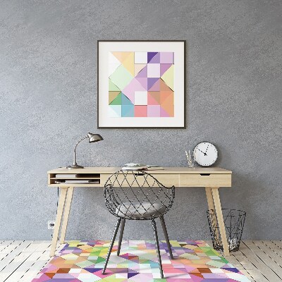 Chair mat floor panels protector colorful mosaic