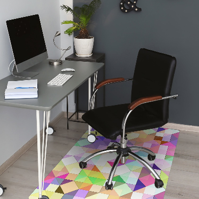 Chair mat floor panels protector colorful mosaic