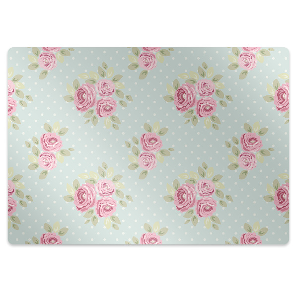 Office chair floor protector pink bouquets