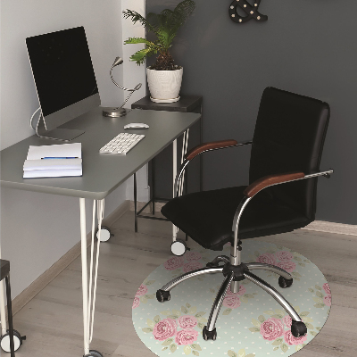 Office chair floor protector pink bouquets