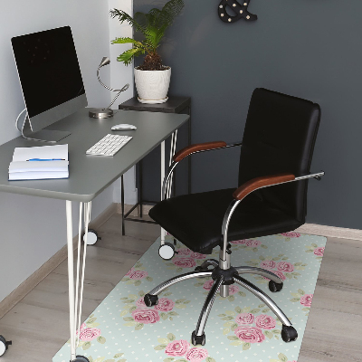 Office chair floor protector pink bouquets