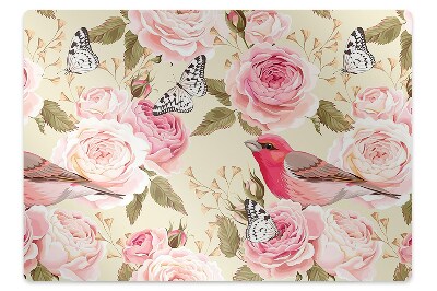 Chair mat Birds flowers butterflies