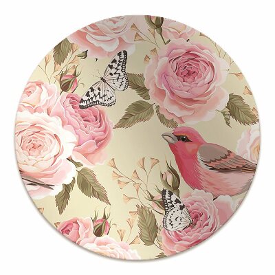 Chair mat Birds flowers butterflies