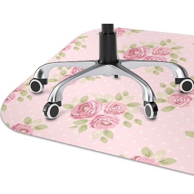 Desk chair mat pink bouquet