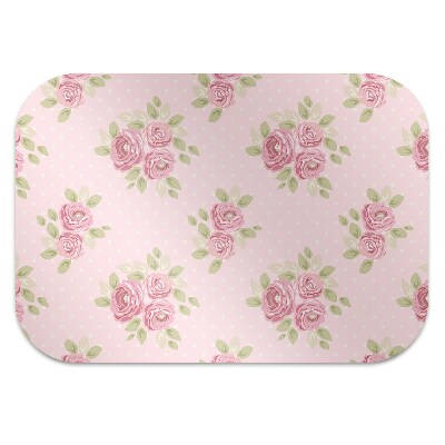 Desk chair mat pink bouquet