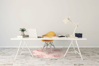 Desk chair mat pink bouquet