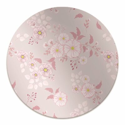 Office chair floor protector Small pink flowers