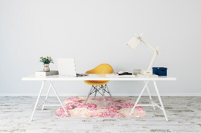 Chair mat floor panels protector Roses and hydrangeas