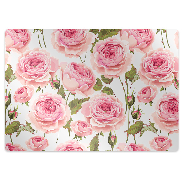 Desk chair mat Beautiful roses