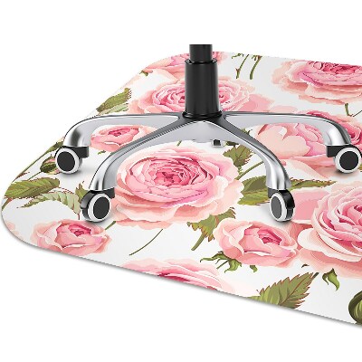 Desk chair mat Beautiful roses