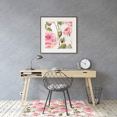 Desk chair mat Beautiful roses