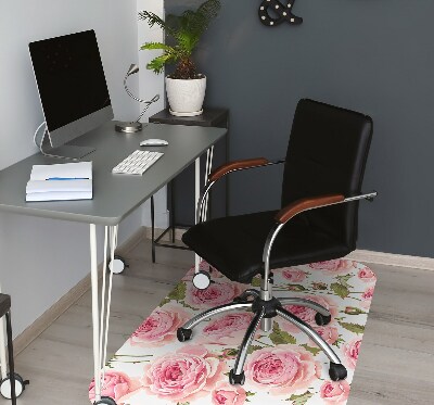 Desk chair mat Beautiful roses