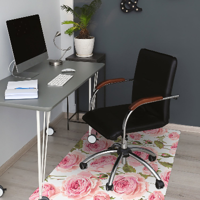 Desk chair mat Beautiful roses