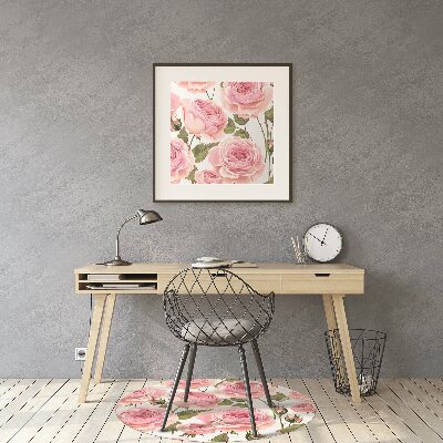 Desk chair mat Beautiful roses