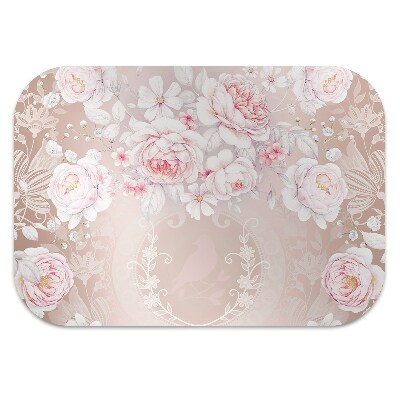 Office chair floor protector White roses