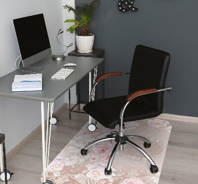 Office chair floor protector White roses