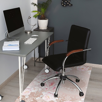 Office chair floor protector White roses