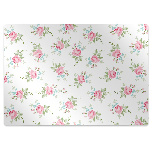 Desk chair mat small flowers