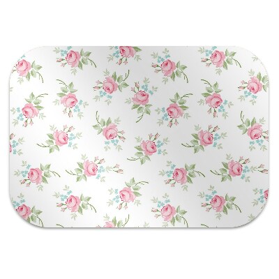 Desk chair mat small flowers