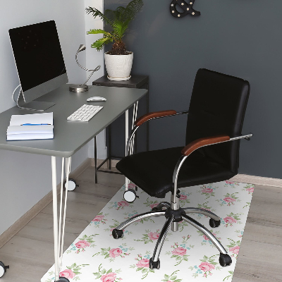 Desk chair mat small flowers