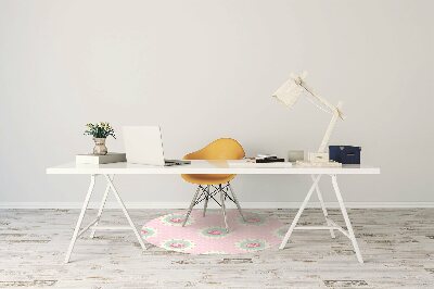 Desk chair mat Roses and Dots