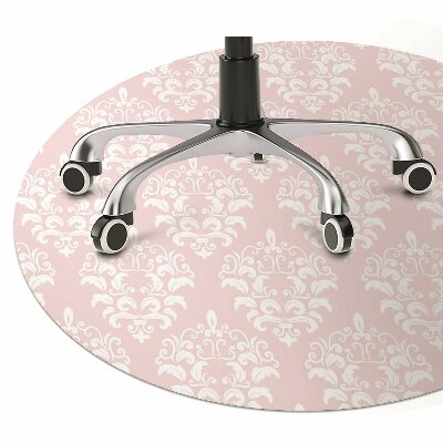 Desk chair mat pink Damask