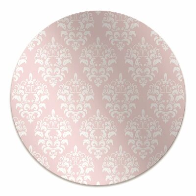 Desk chair mat pink Damask