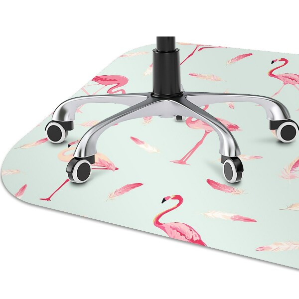 Chair mat floor panels protector Flamingos and pen