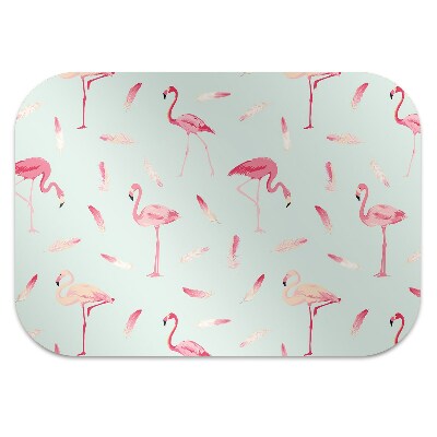 Chair mat floor panels protector Flamingos and pen