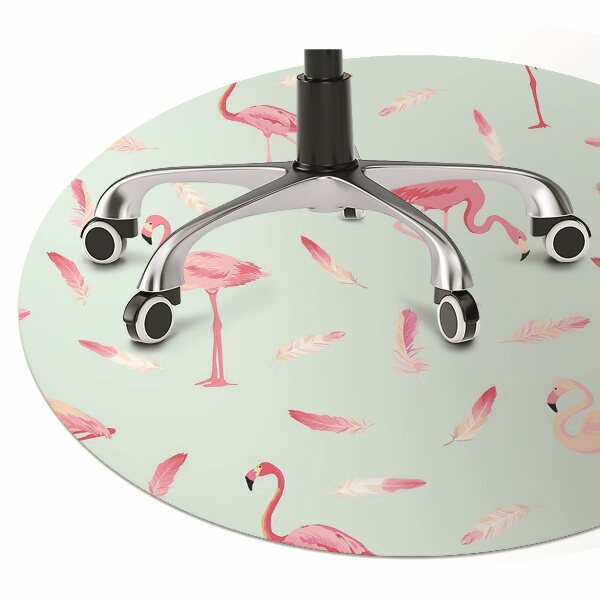 Chair mat floor panels protector Flamingos and pen