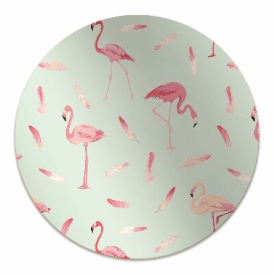 Chair mat floor panels protector Flamingos and pen