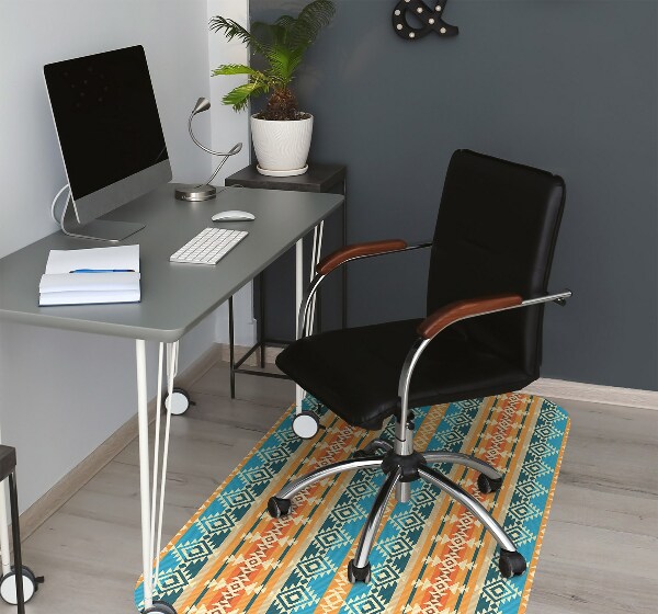 Chair mat floor panels protector Navajo pattern style