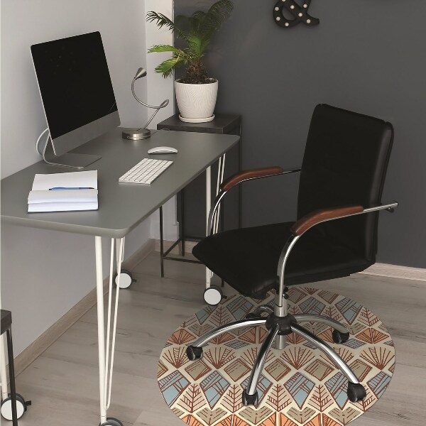 Office chair mat Ethnic brown pattern