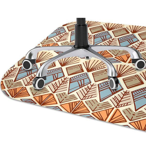 Office chair mat Ethnic brown pattern