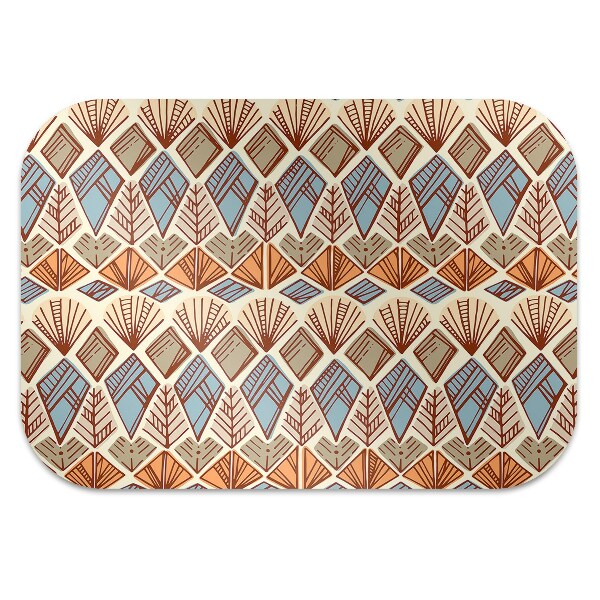 Office chair mat Ethnic brown pattern