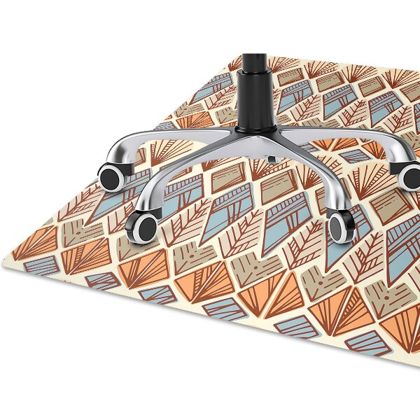 Office chair mat Ethnic brown pattern
