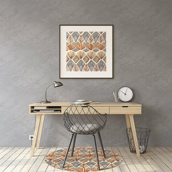 Office chair mat Ethnic brown pattern