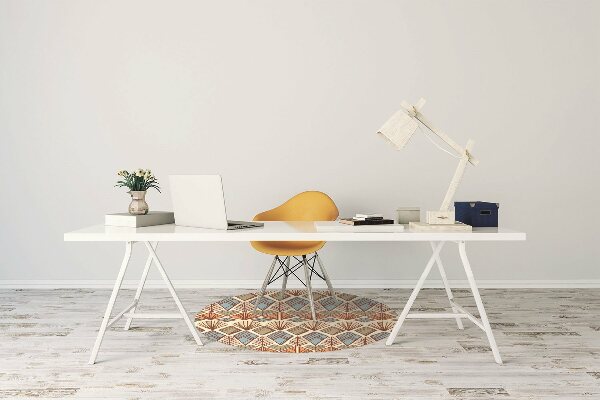 Office chair mat Ethnic brown pattern