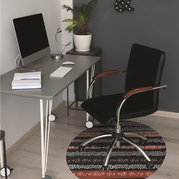 Office chair floor protector tribal pattern