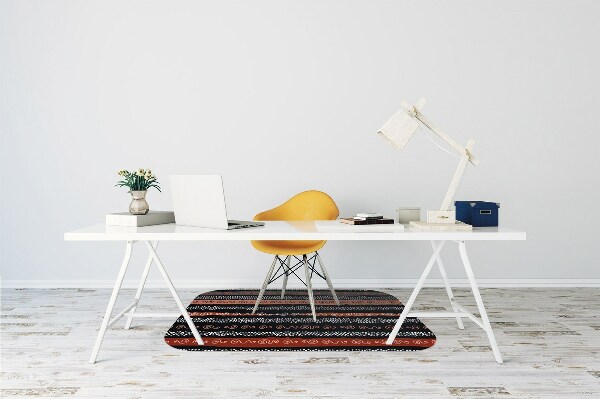 Office chair floor protector tribal pattern