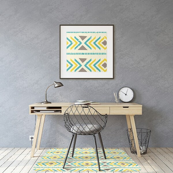 Office chair mat geometric pattern