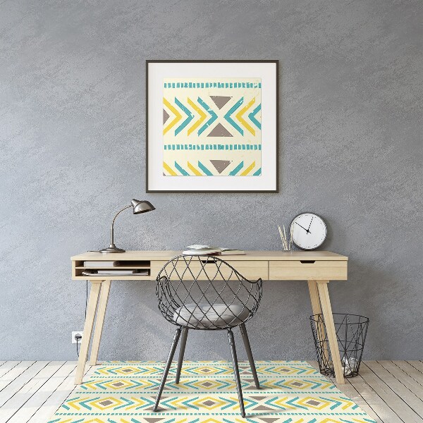 Office chair mat geometric pattern