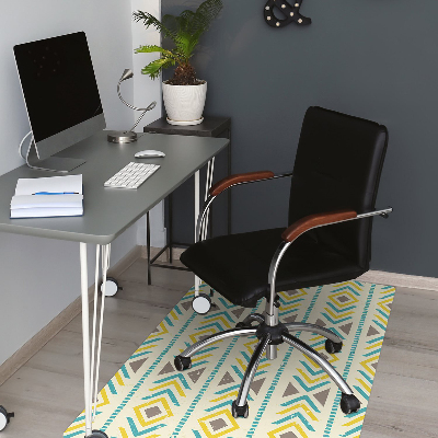 Office chair mat geometric pattern