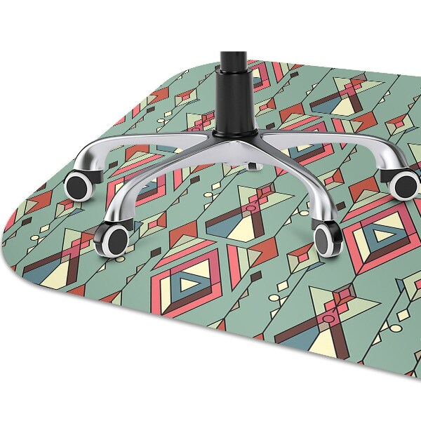 Desk chair mat Aztec pattern