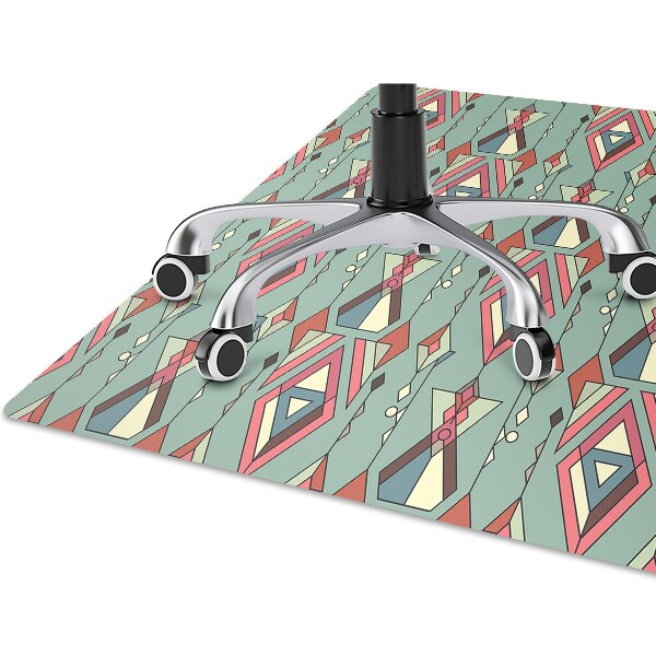 Desk chair mat Aztec pattern