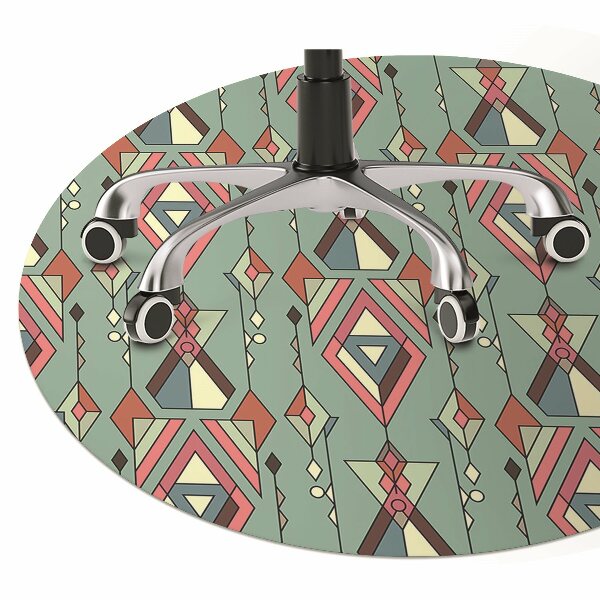 Desk chair mat Aztec pattern
