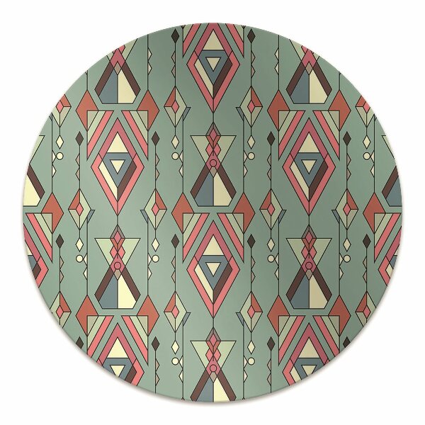 Desk chair mat Aztec pattern