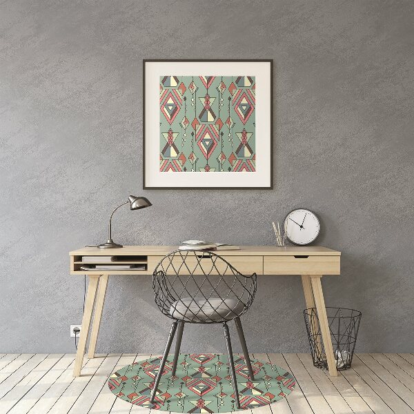 Desk chair mat Aztec pattern