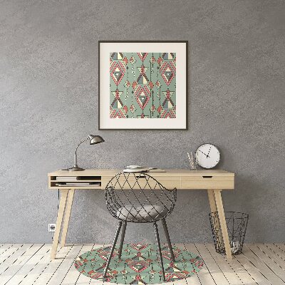 Desk chair mat Aztec pattern