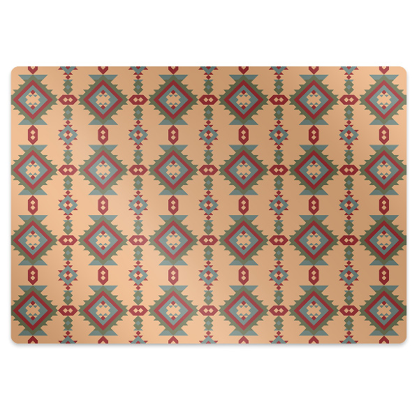 Office chair mat Indian motifs